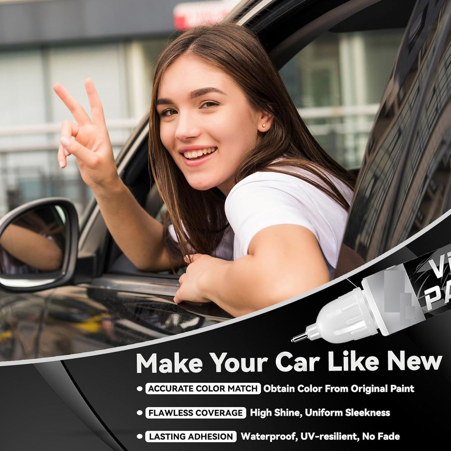 Car Scratch Remover Pen | Quick Dry Automotive Paint for Deep Scratches | With Exact Color-Matched