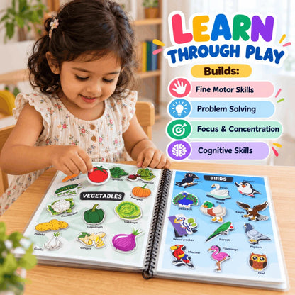 Montessori Quiet Book for Toddlers | 15-in-1 Reusable Busy Book