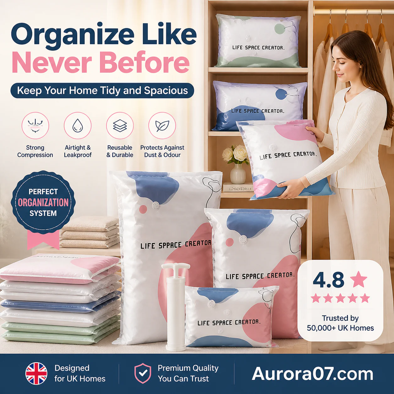 Vacuum Storage Bags – Press & Seal (PACK OF 6)