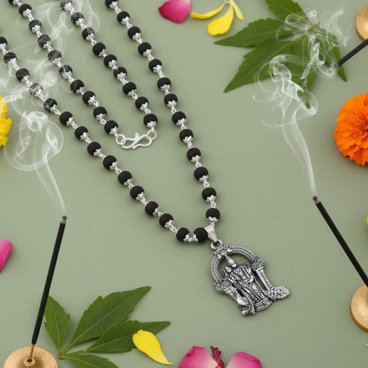 Certified Karungali Malai with Lord Murugan Pendant | Protection, Health & Success