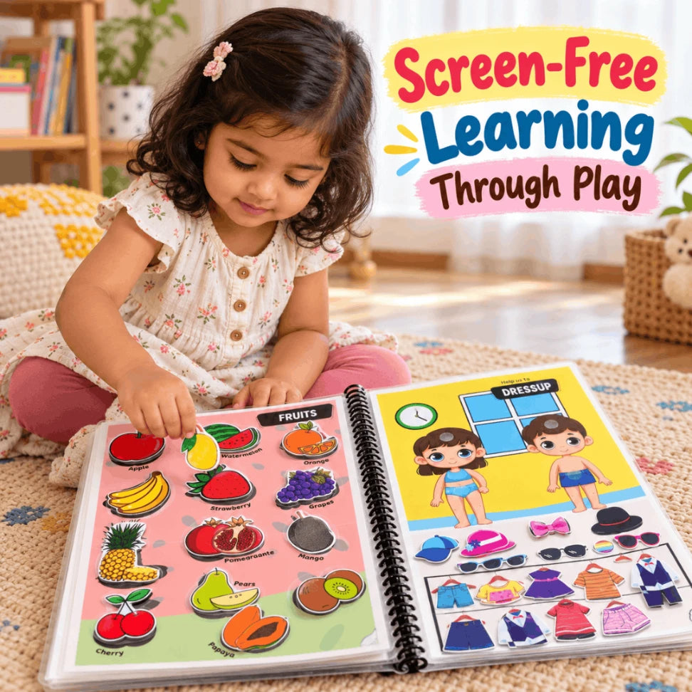 Montessori Quiet Book for Toddlers | 15-in-1 Reusable Busy Book