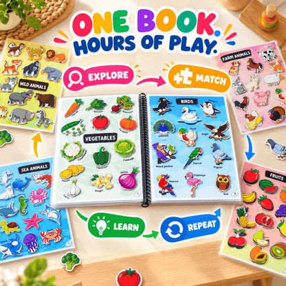 Montessori Quiet Book for Toddlers | 15-in-1 Reusable Busy Book
