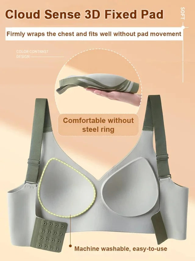 😍🔥Suhana™ London-Paris Premium Designer Edition Anti-Sagging Mega Lift Padded Wireless Bra🥰🔥 ( PACK OF 4 )