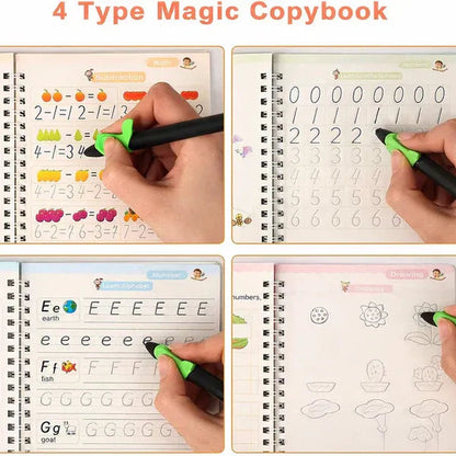 Magic Practice Copybook (4 BOOKS,1 PEN,1 GRIP,10 REFILL) – 50% OFF Today!