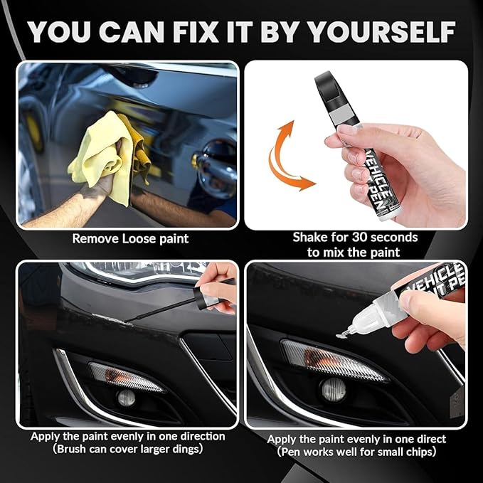 Car Scratch Remover Pen | Quick Dry Automotive Paint for Deep Scratches | Easy Applicator for Cars & Bikes