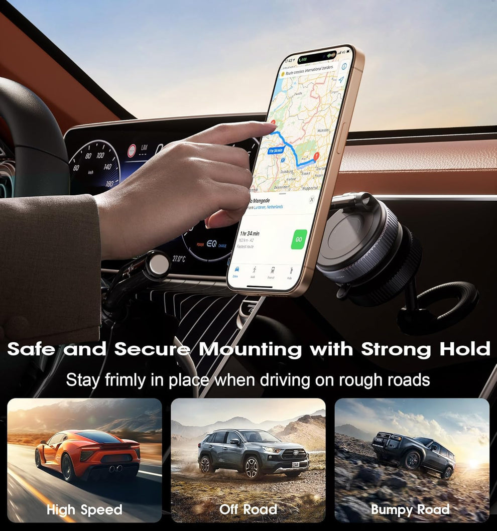 Car Dashboard Phone Holder 360° Vacuum Magnetic Phone Stand