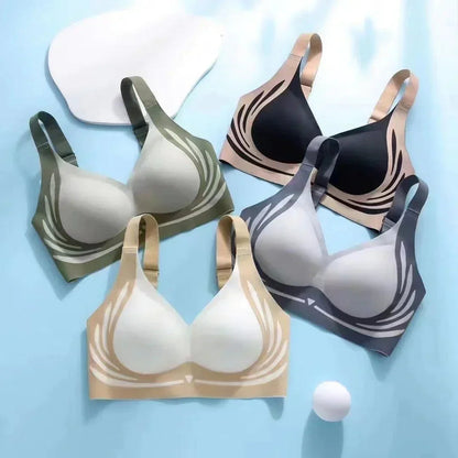 😍🔥Suhana™ London-Paris Premium Designer Edition Anti-Sagging Mega Lift Padded Wireless Bra🥰🔥 ( PACK OF 4 )