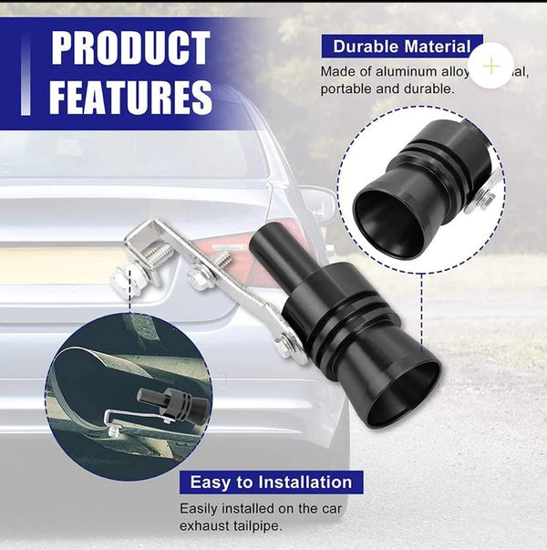 🔥🔊Medium Universal Turbo Sound Noise Exhaust Muffler Pipe Whistle Valve🚗💨