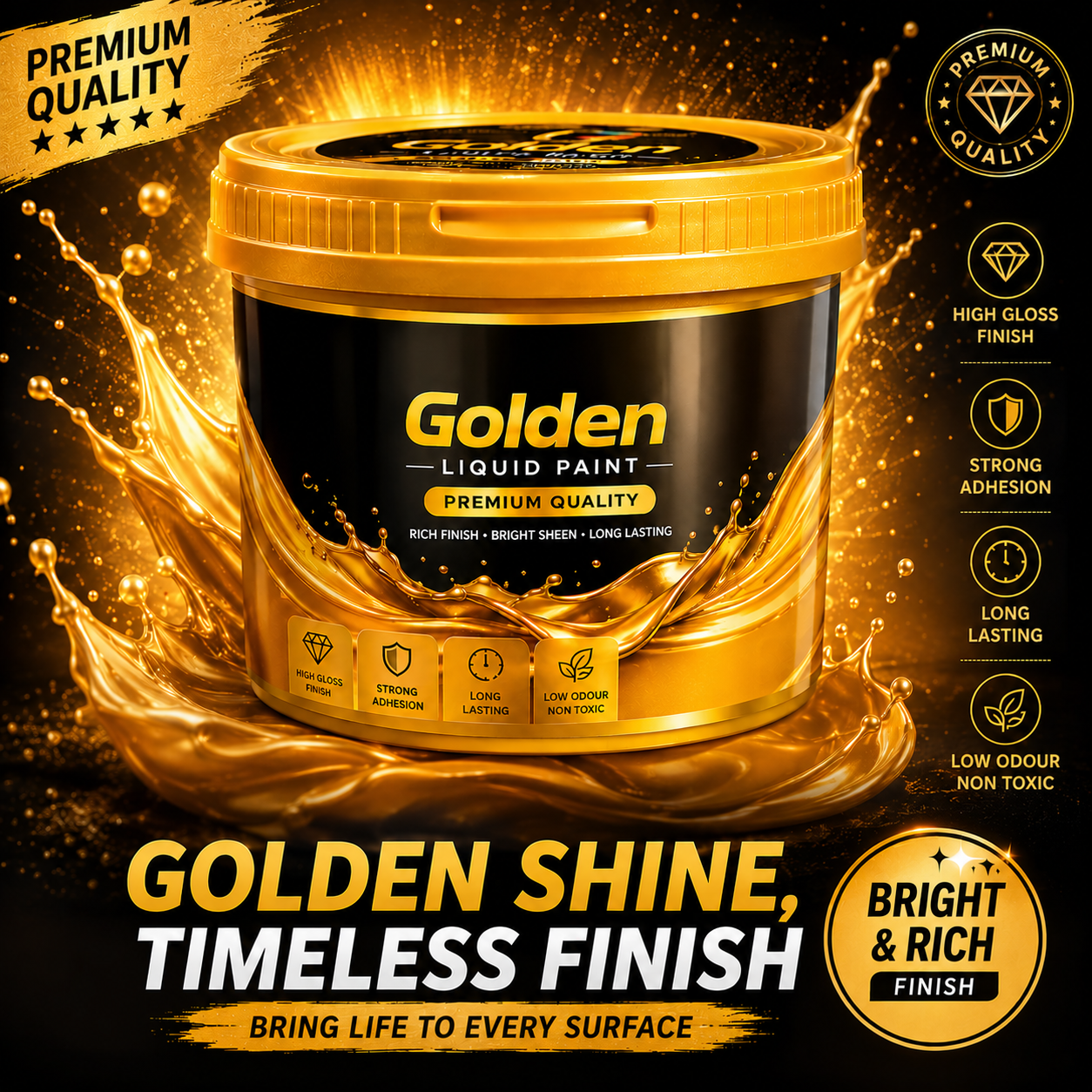 Golden Liquid Paint Tub
