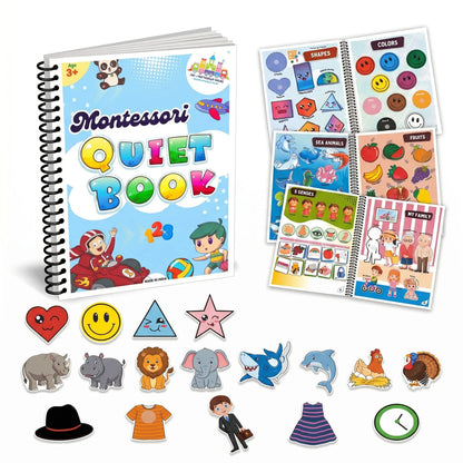 Montessori Quiet Book for Toddlers | 15-in-1 Reusable Busy Book