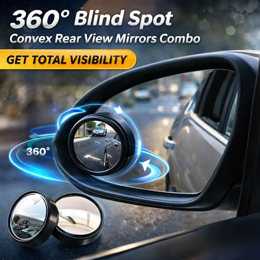 🛍️360° Blind Spot Convex Rear View Mirrors Combo (2 Pair)