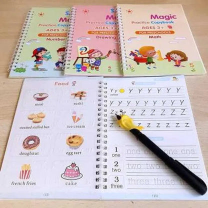 Magic Practice Copybook (4 BOOKS,1 PEN,1 GRIP,10 REFILL) – 50% OFF Today!